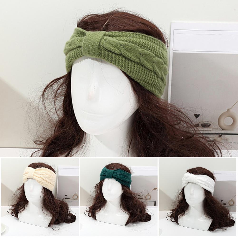 Fleece Ear Warmer Band - Winter Fleece-Lined Headband Solid Color Twist