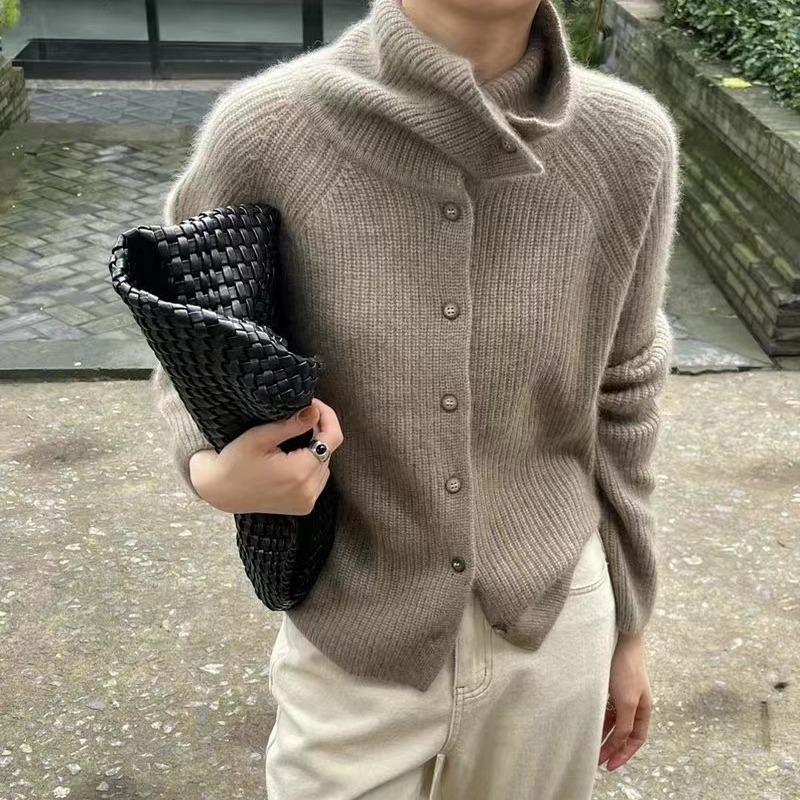 Turtleneck Cardigan Ladies 100 - đánh giá và giá Wool Coat Peacoat